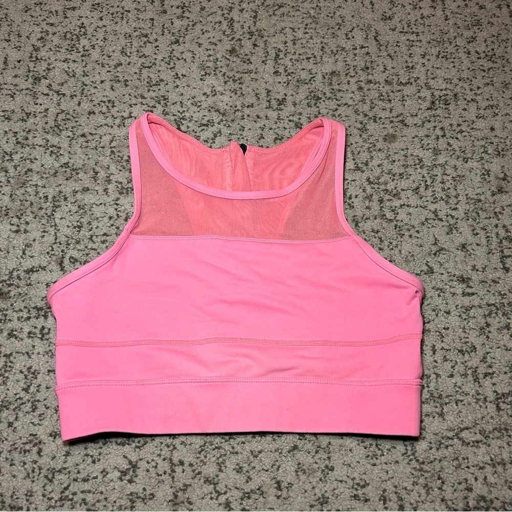 Zyia Active Coral All Star Mesh & Back Zipper Sports Bra Size Medium